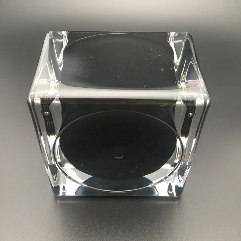 empty 30g 50g black color square luxury acrylic cream jar