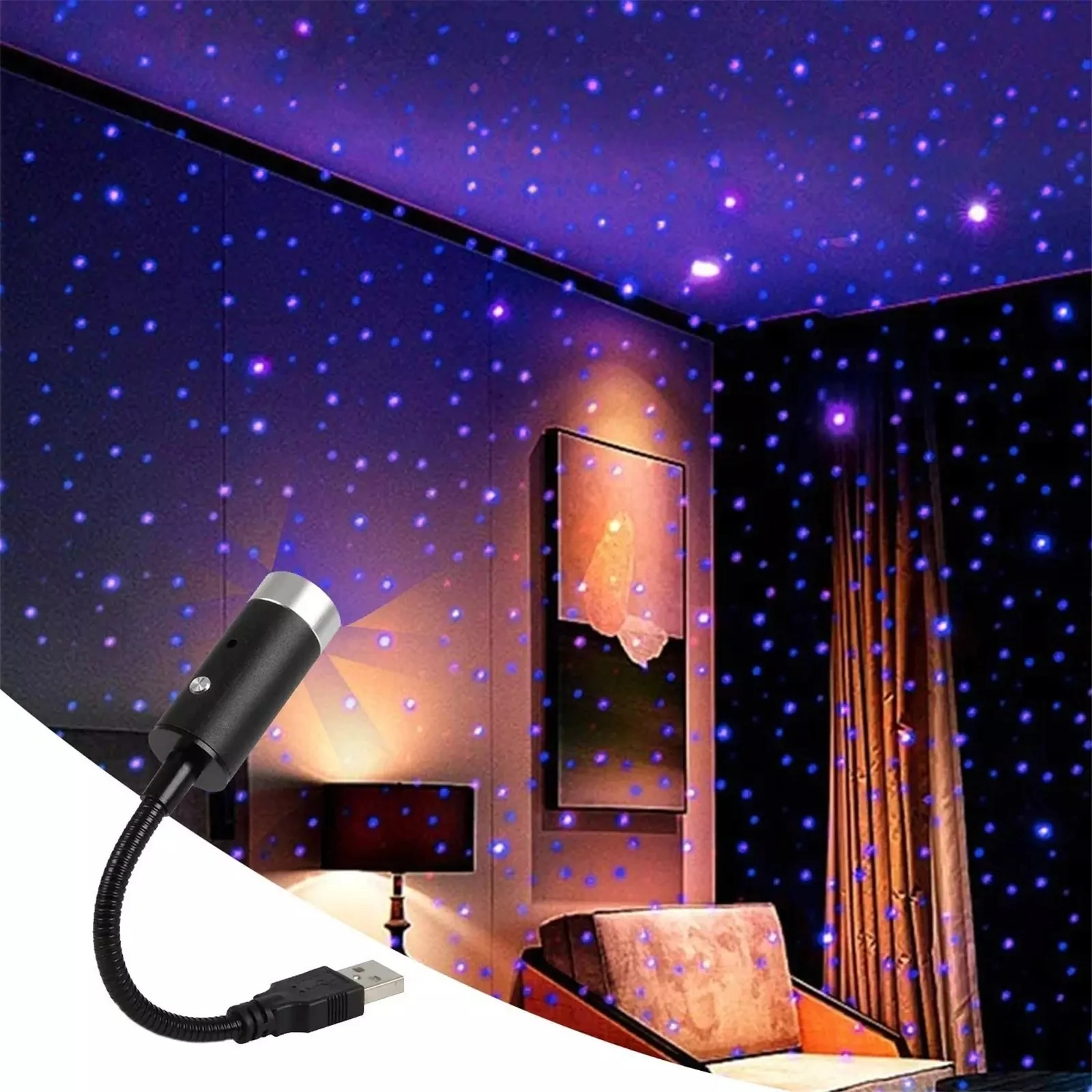 USB Durable Mini Star Light LED Night Light Car Projection Lamp Starry Sky Bendable Portable Atmosphere Decorations Lamp