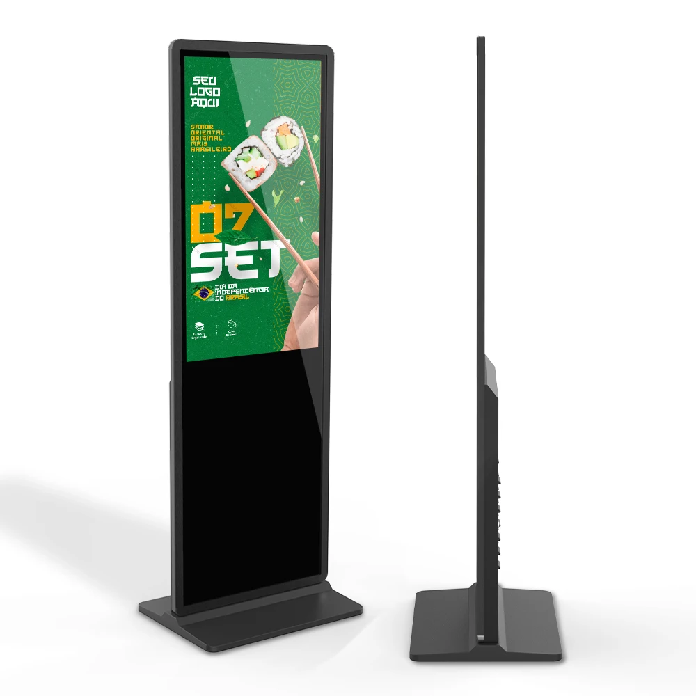43 49 55 Inch Indoor Floor Standing Digital Signage Touch Screen Totem Lcd Advertising Kiosk Vertical Media Player Display