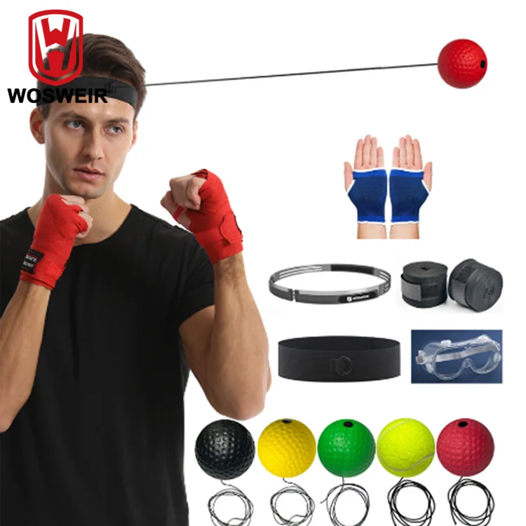 WOSWEIR Kick Boxing Reflex Ball Speed Training Punch Ball for Kid Adults Home Equipment for Muay MMA Exercise