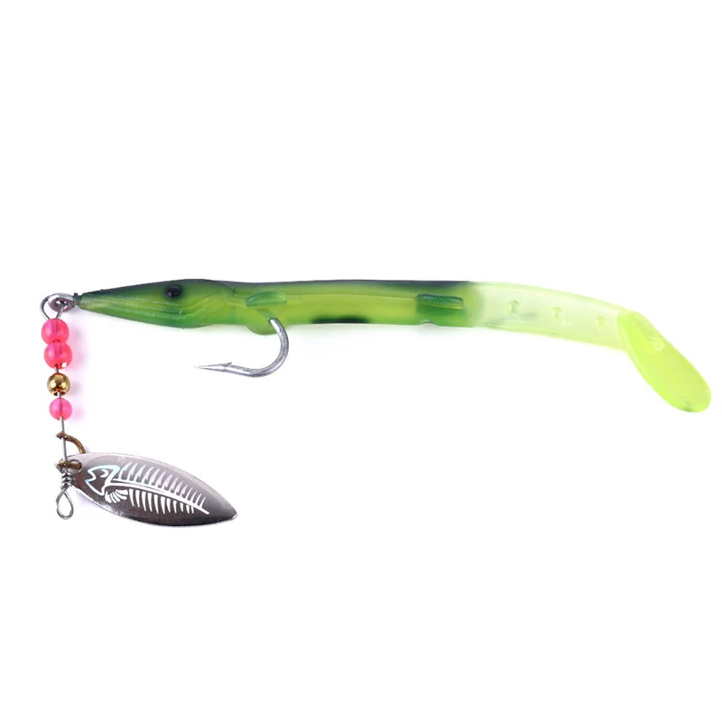 WEIHE 11.5cm 6.2g artificial soft fishing lure pvc fishing bait with hook and spoon