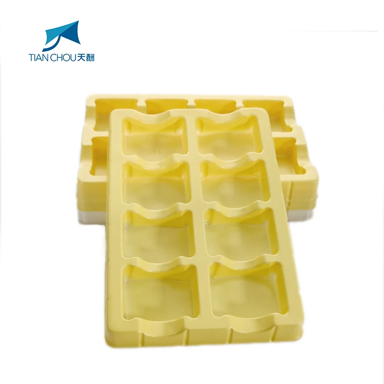 Factory customized chocolate tray, gold PP PET plastic vacuum formed packaging, biscuit chocolate tray