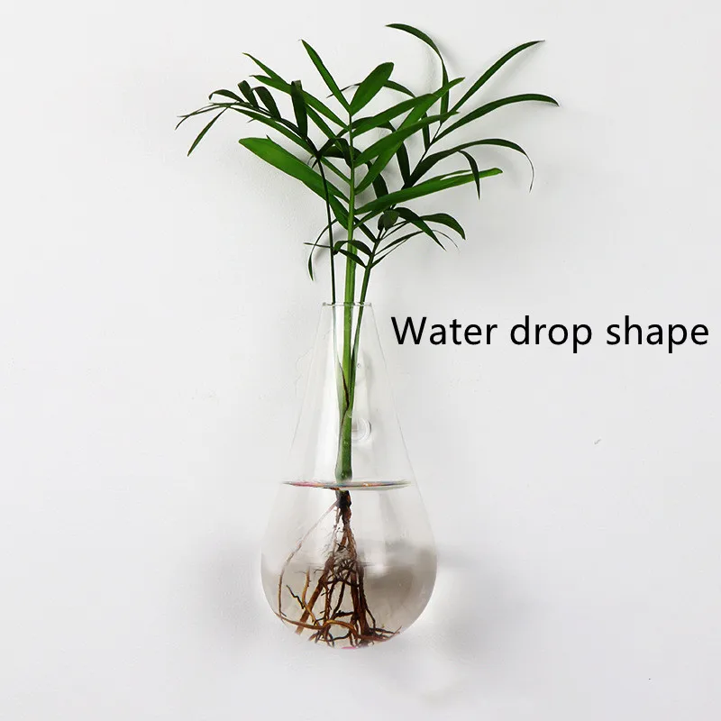 Creative Transparent Hanging Glass Vase Wall Hang Glass Vase Simple Hydroponics Bottle Vases for Home Decor Glass