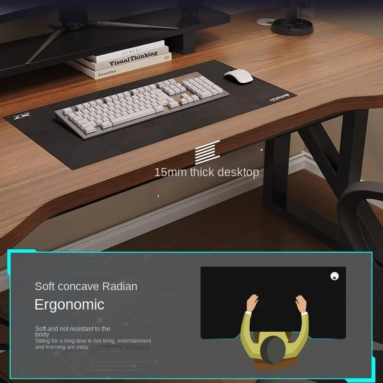 Оптовая продажа современный компьютерный игровой стол для ПК металлическая основа черный