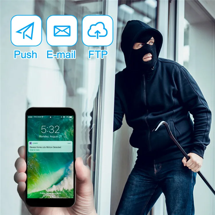 CamHi APP 1080P Two Way Talking Color Night Vision Motion Detection Waterproof Outdoor Wireless WiFi Dome PTZ Security Camera