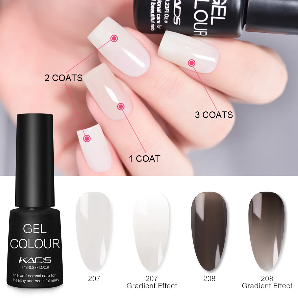 KADS Opal Milky White Gel Polish 7ml Black Semi-transparent UV LED Gel Nail Polish