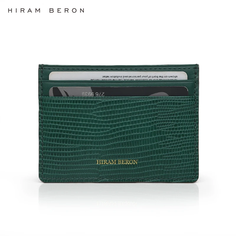 Высокое качество держатель для карт по индивидуальному заказу в итальянском стиле с узором ящерицы из коровьей кожи, с отделением для хранения карт, дизайнерские, деловой держатель для карт для мужчин