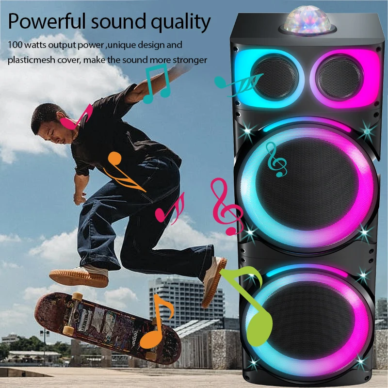 5.0 speaker home theatre system wireless speaker sound system portable outdoor subwoofer led stereo dj usb hifi