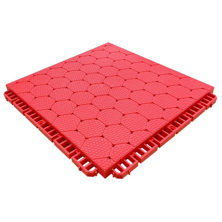 25x25cm elastic TPV material multipurpose interlocking plastic sports court flooring