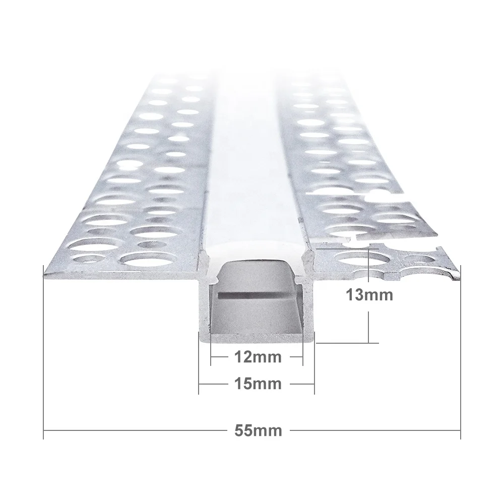 New item Flexible bendable aluminum LED channel for drywall plaster led strip light profile PC cover recessed Led diffuser 3m