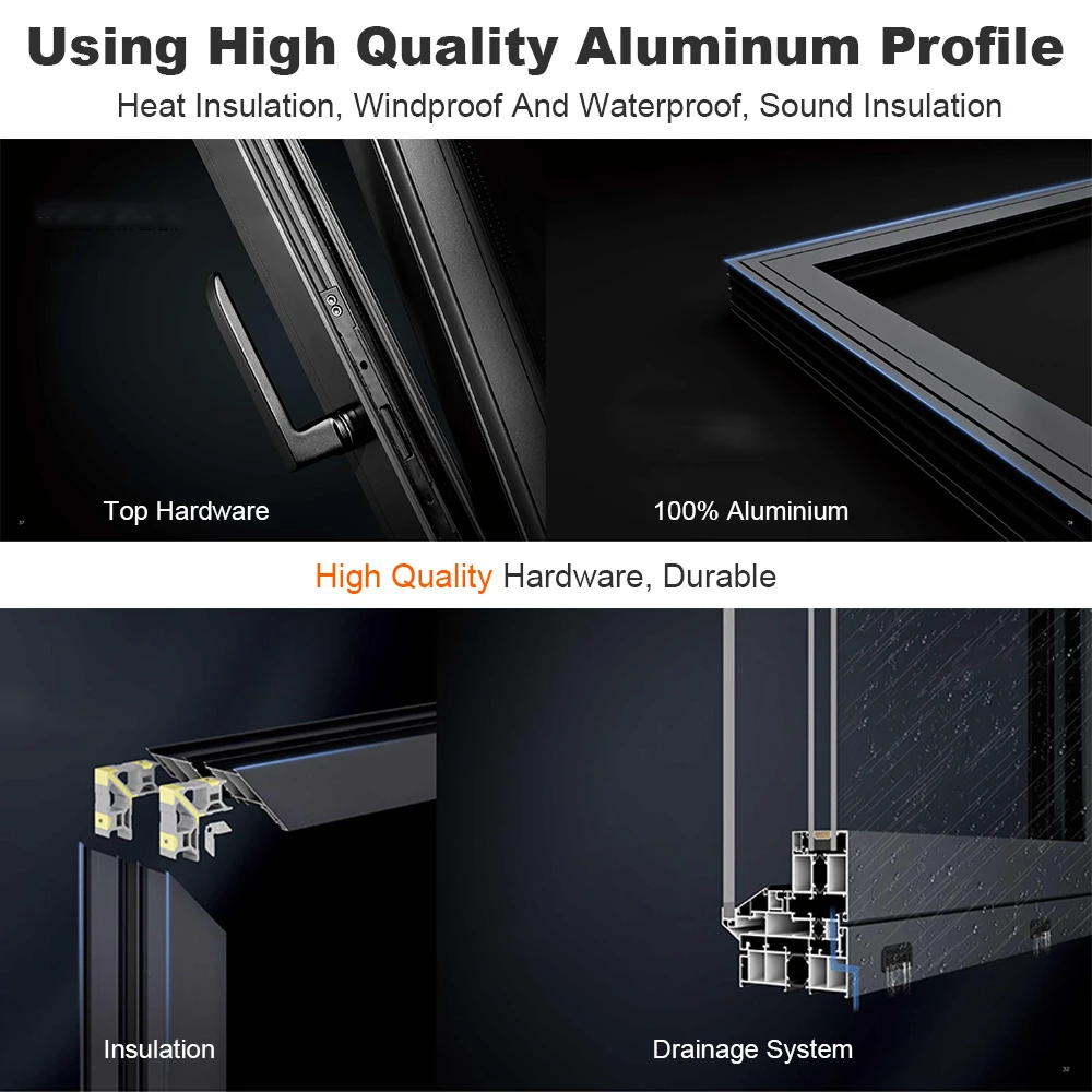 Wholesale cheap price waterproof bi fold doors villa patio aluminum folding door cheap glass folding patio doors system