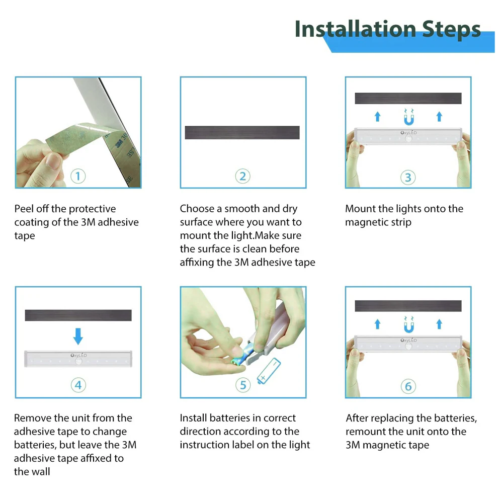 Mini slim LED night light battery operated pir motion sensor led lights for cabinets stair