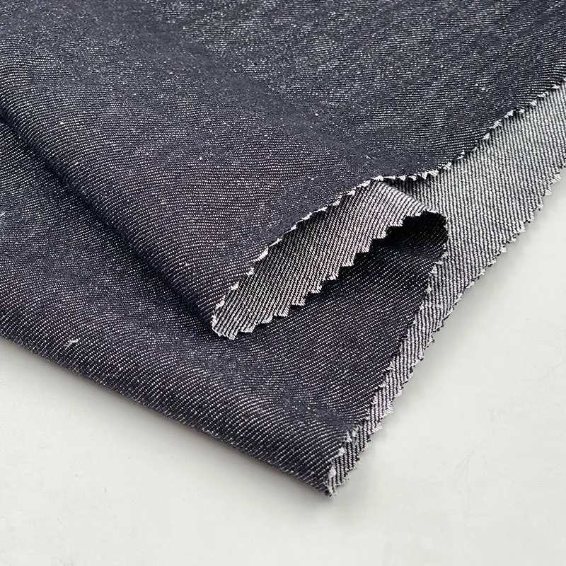 Textile man women dress clothing woven textured twill weave denim style material mix blend 55% hemp 45% cotton fabric