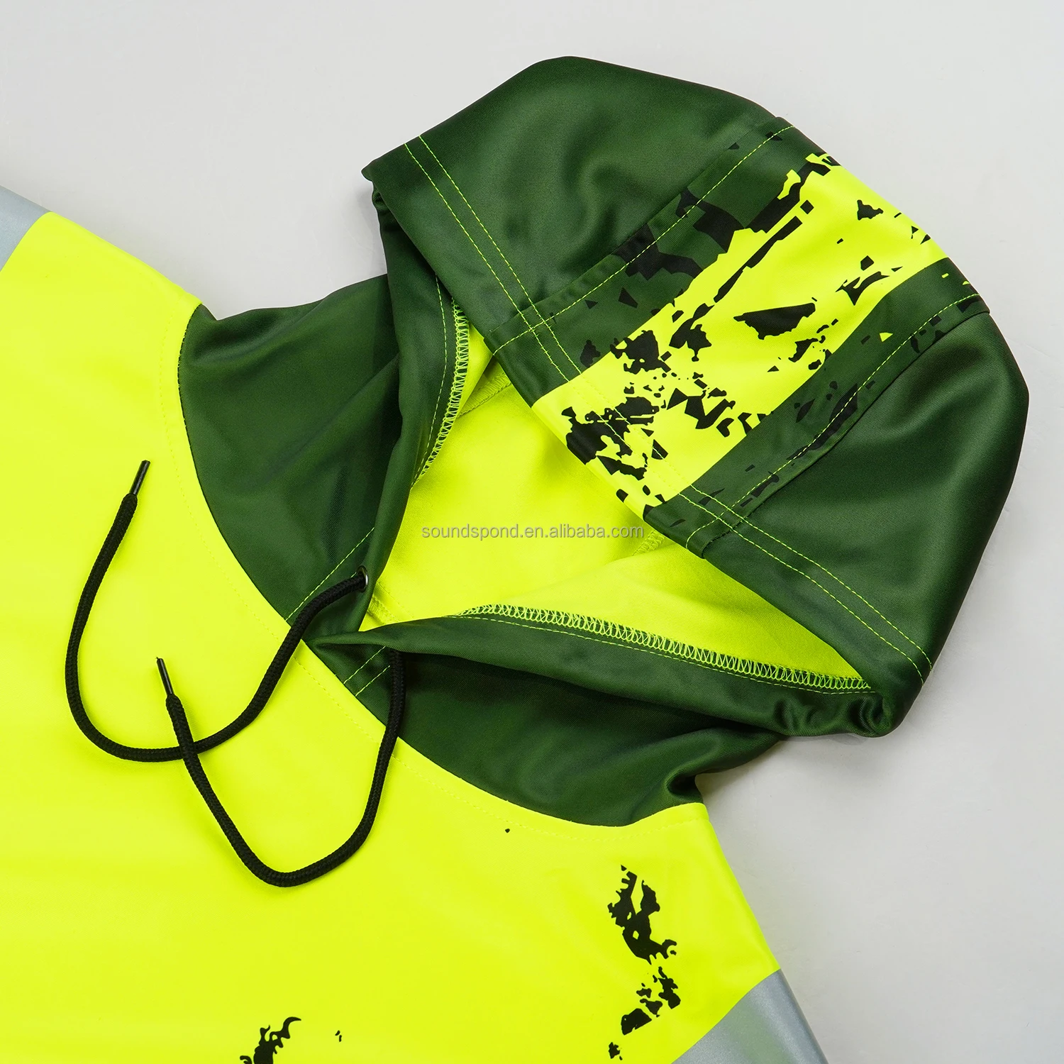 Мужская Спецодежда с логотипом Hi Vis защитная одежда толстовка капюшоном светоотражающая высокой