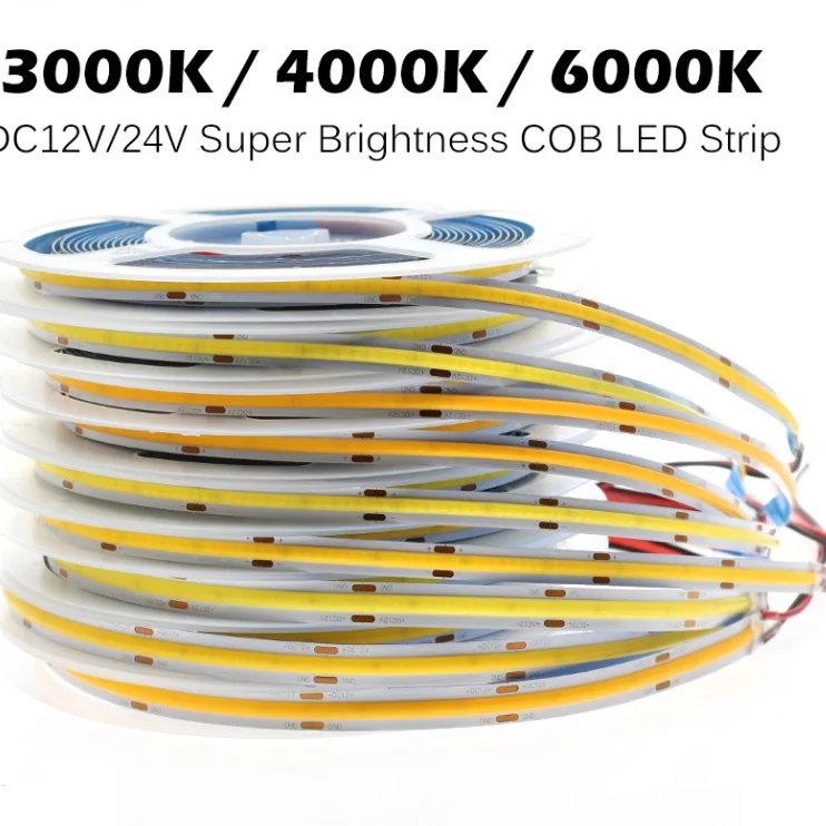 24v cob led strip lights custom cuttable high cri flexible