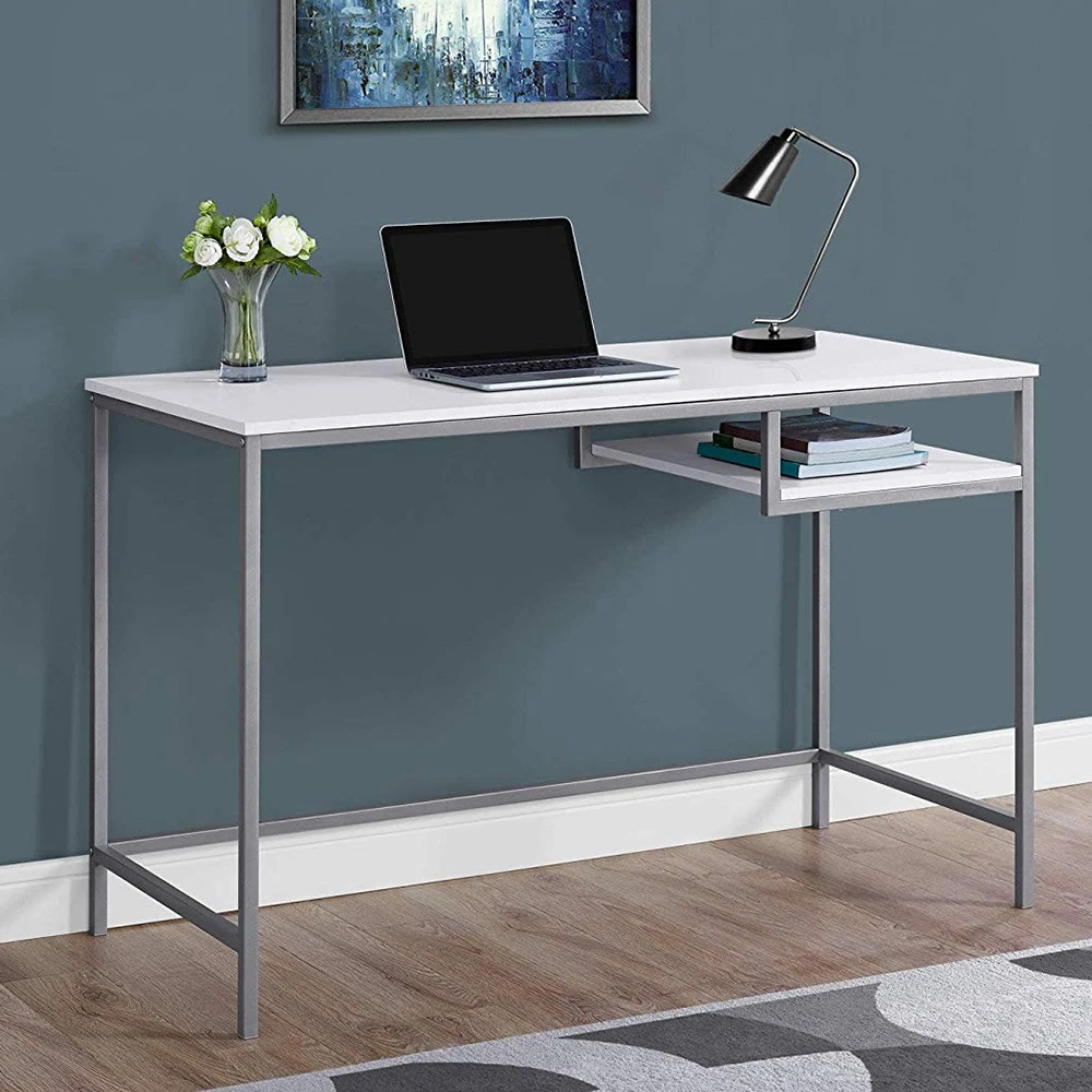 
Elegant White Wooden High Quality Office Desk Metal Frame 