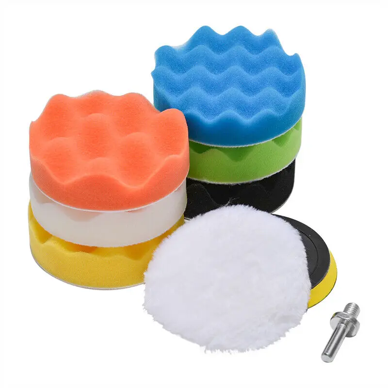 8PCS 5 in Car Foam Buffing Polishing Pads for Drill Waxing Wool Buffer Wheel Kit