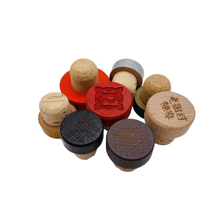 Wooden Caps Synthetic Cork Bottle Stopper Lids Bottle Caps Closures