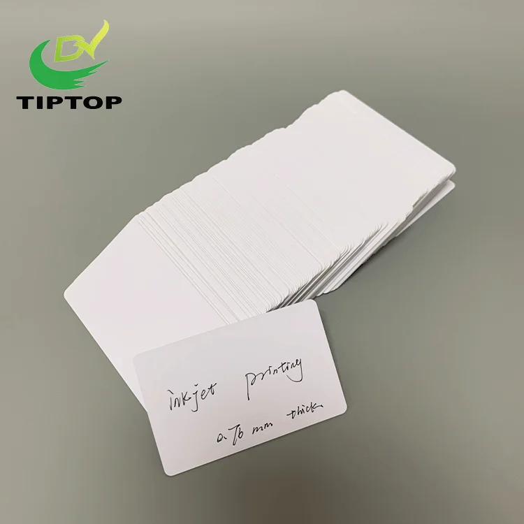 Toptip High Quality Printable CR80 Laminated Sublimation Thermal Printing Plastic White Id Business Blank PVC Card