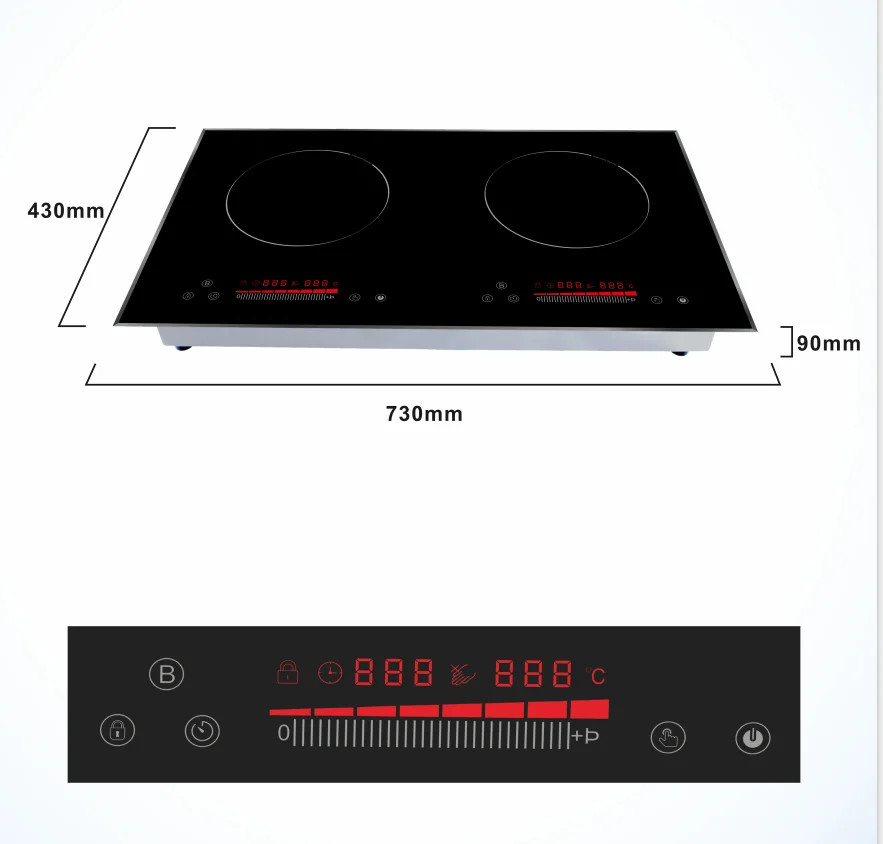 Make in China with CE standard two  burners electric  Induction cooker  ceramic  hob