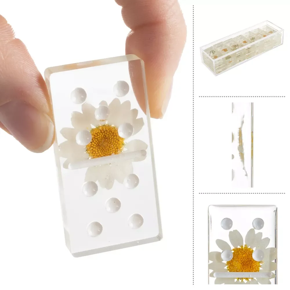 Customized Transparent Acrylic Domino Set Box with 28 Display Boxes - Strategy Game Desktop Decoration