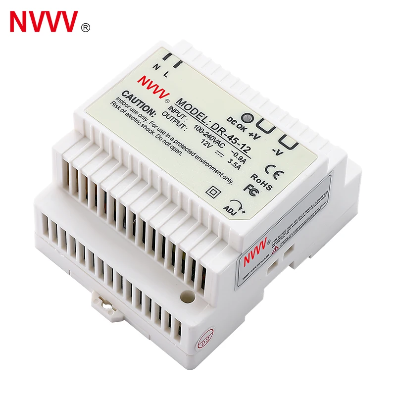 DR-45w-12v AC to DC 45W Transformer Industrial DIN-Rail 12vdc power supply din rail  for industrial DR-45-12