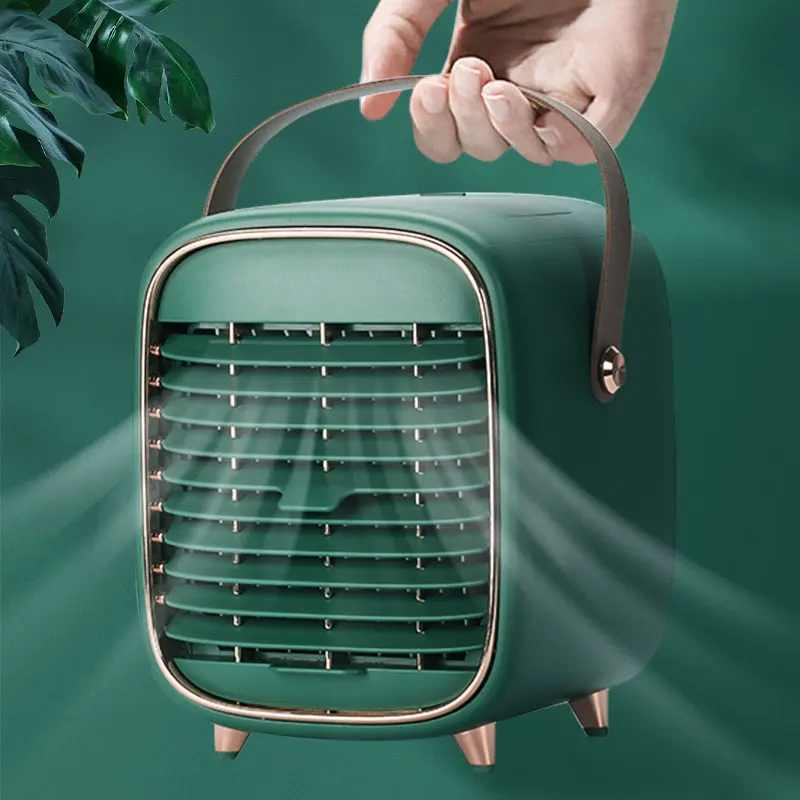 Китайский Поставщик Мини Портативный Крытый стоящий спрей Охлаждающая вода туман воздушное охлаждение перезаряжаемый небольшой настольный вентилятор