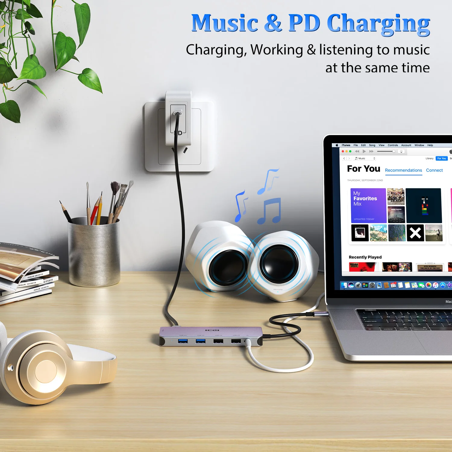 ICZI 11 in 1 usb c adapter 4usb  VGA Lan audio type c hubs for macbook pro 13 15 16inch