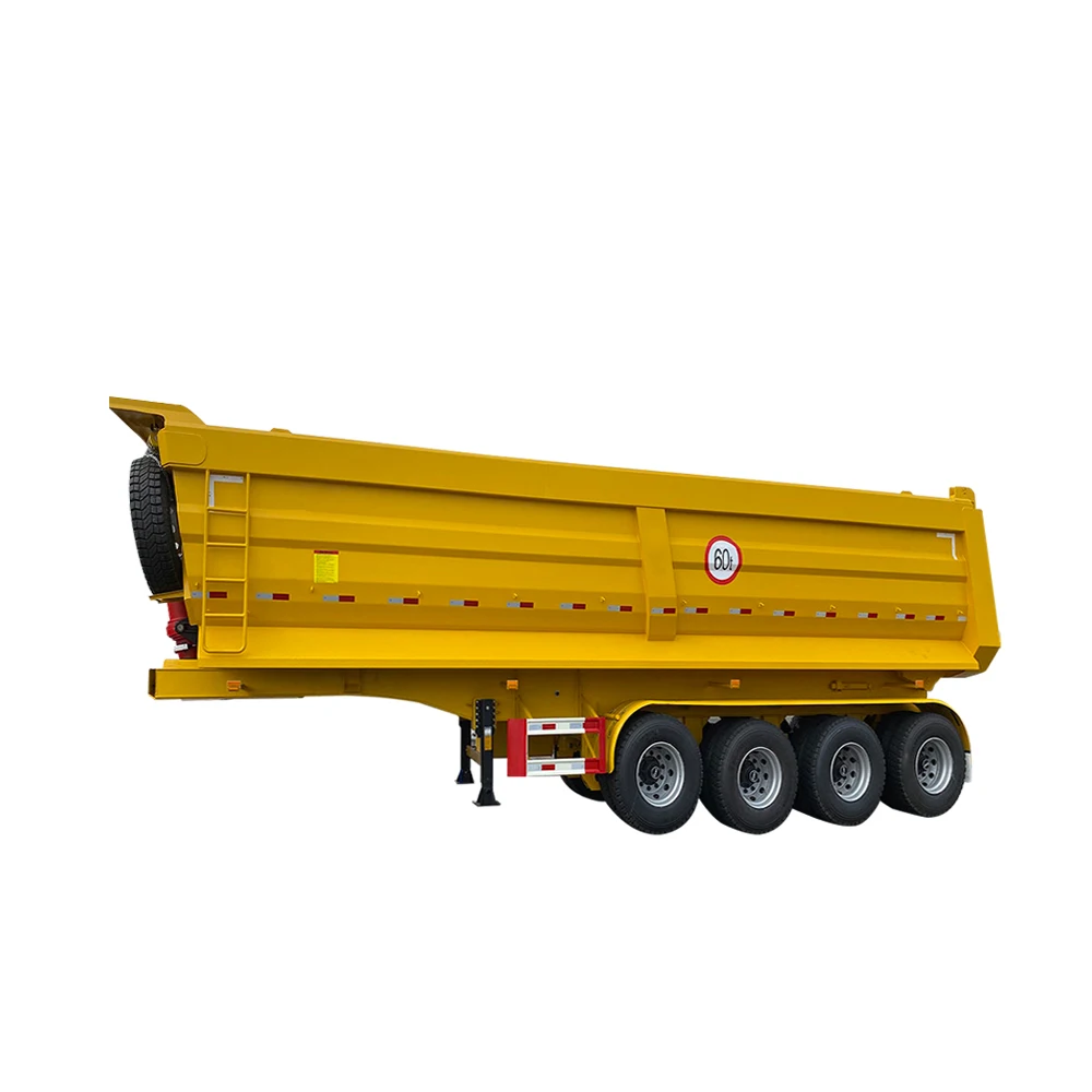 tri-axle U shape Hydraulic dumping rear end dump tipper semi trucks trailer for trucks