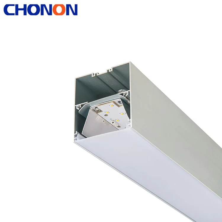 Modern Silver Office Hotel PC Diffuser Aluminum Tube LED Linear Light