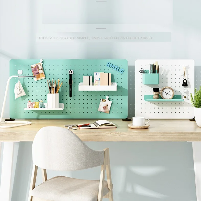 Steel Garage Wall Mount Pegboard Metal Display Wall Peg Board Shelf with Storage Hook Organizer Kits