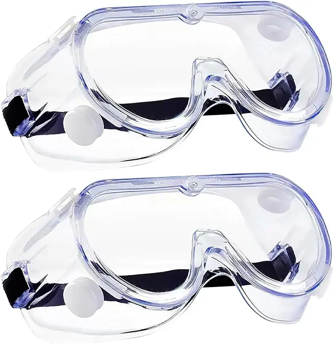Wide-Vision Adjustable Chemical Splash Eye Protection Soft Lightweight Eyewear Clear Lens Anti-Fog Protective Safety Goggles