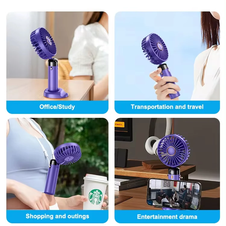 Adjustable 3 Speed mini Handheld Battery Rechargeable Portable Fan Small fan mini USB Desk Personal Hand Cooling Folding Fan