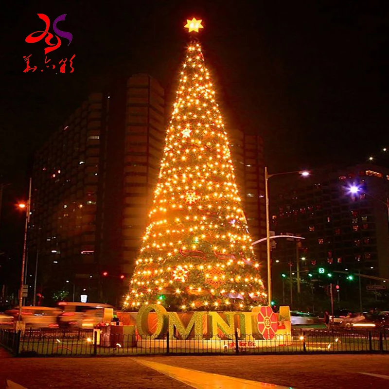 Newest 8m 10m 12m18m 20m 25m 30m 40m 50m outdoor giant Christmas tree With Red and yellow ball ornament decoration