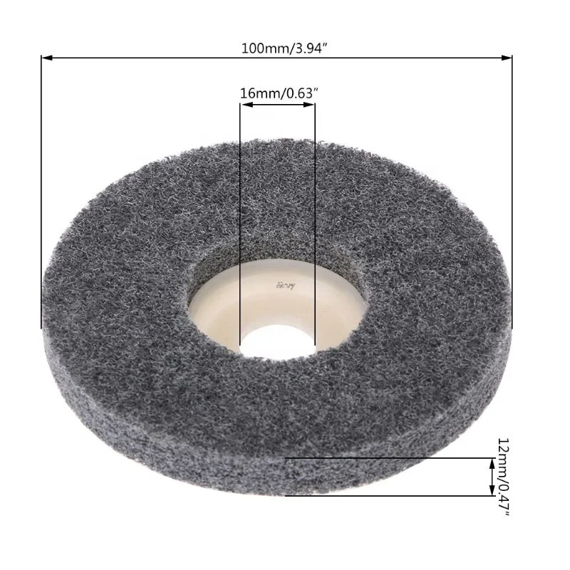 100mm Nylon Fiber Wheel Non Woven Abrasive Disc 4Inch Grinding Polishing Pad for Metals Ceramics Marble Wood Crafts