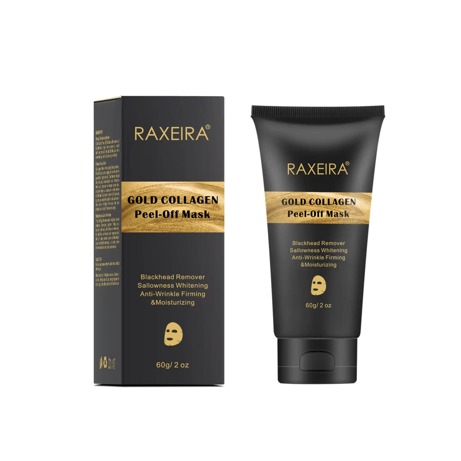 Private Label 24k Gold Peel Off Mask Organic Whitening Collagen Peeling Peel Off Clay 24k Gold Facial Mask