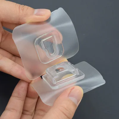 Double-Sided Adhesive Wall Hooks Hanger Strong Transparent Hooks Suction Cup Sucker Wall Storage Holder