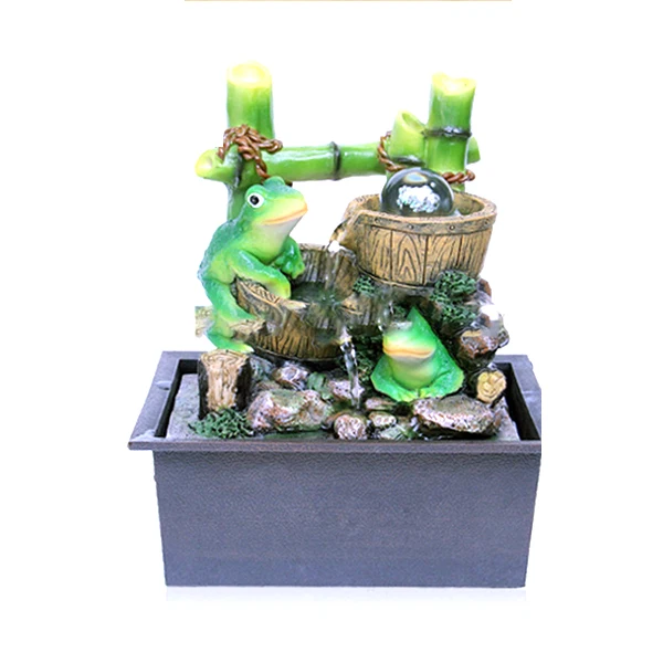 
New resin frog water fountain with ball 