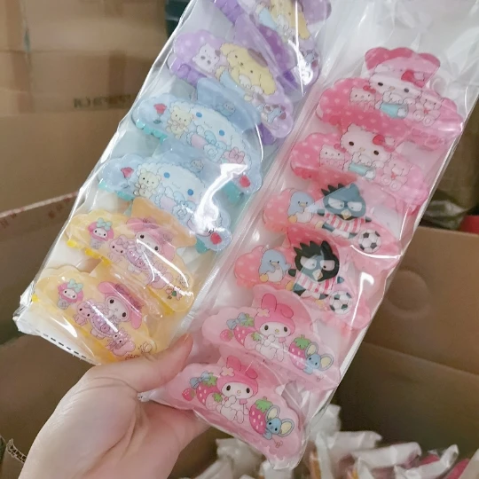 Wholesale cartoon Jaw Hair Clip Spring Assembly Machine Kuromi Acrylic Matte Hair Claw Clip Shark Hair Jaw Clip