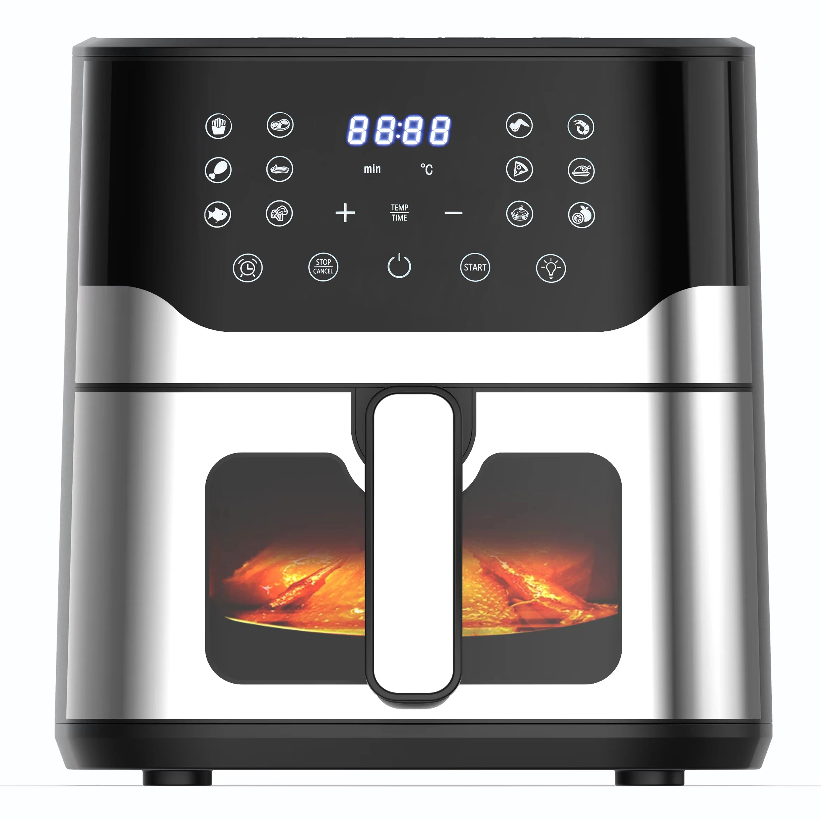 New Arrivals 10L Smart Touch Screen Air Fryer Digital Visible Stainless Steel Electric Deep Fryer Hot Air Fryer