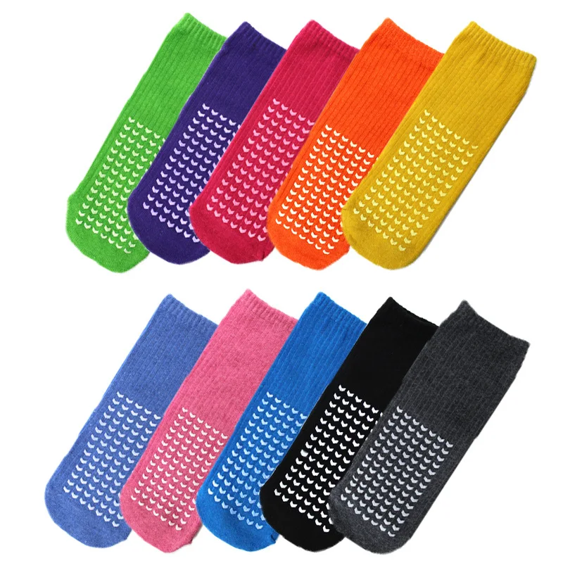 Jump customized Anti-Slip Colorful Cotton Socks Trampoline Playground Hospital Slipper Grip Trampling Sock For Baby Kids
