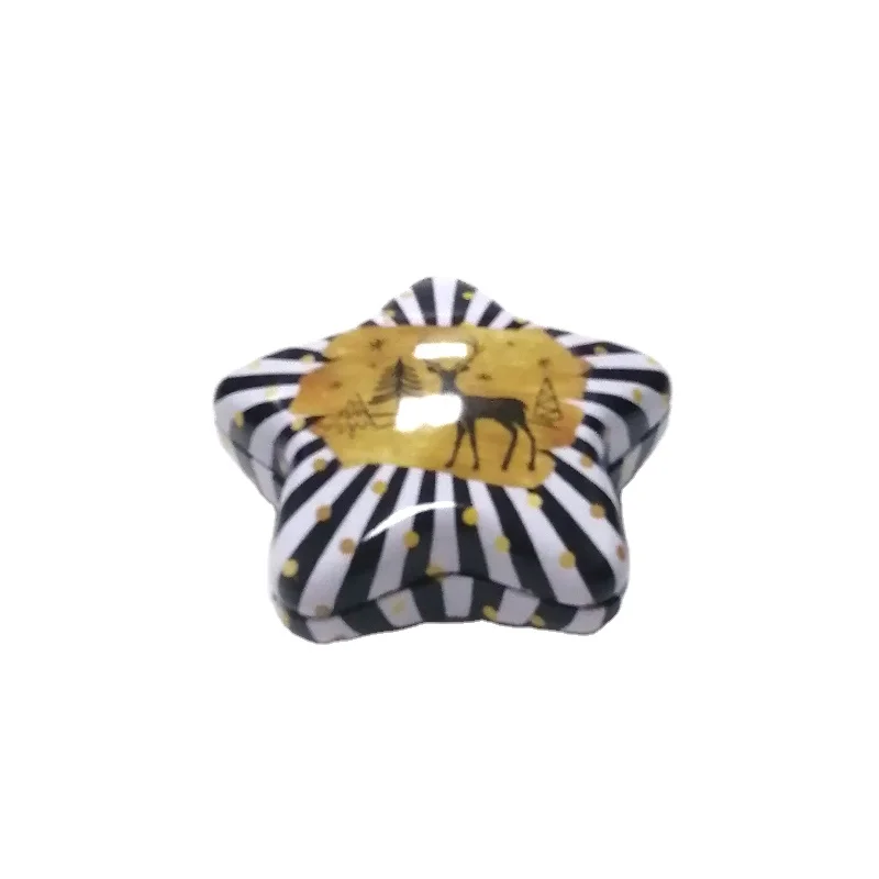 ECO friendly Christmas and Easter decorative star shaped tin box gift metal tin box for packaging