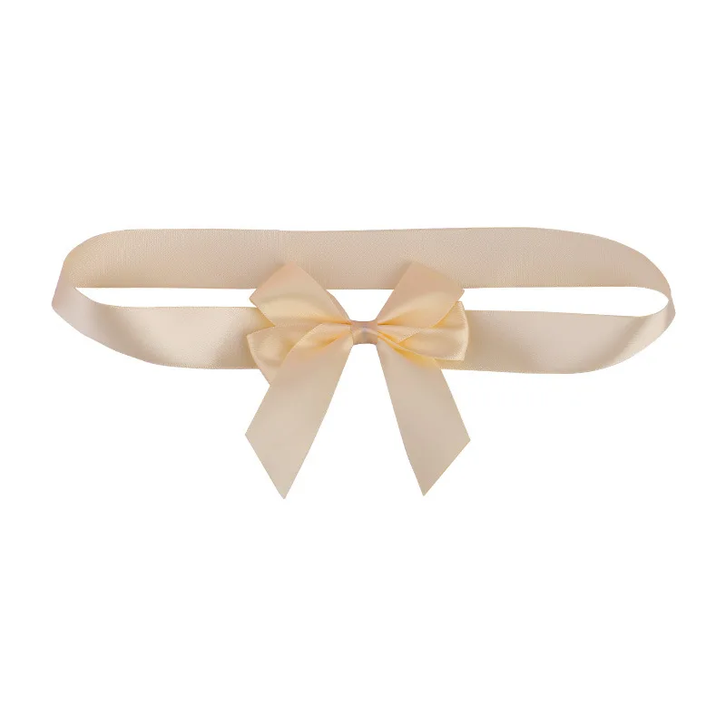 Gift Wrapping Pre Tied Wholesale Decorative Satin Tie Packing Custom Print Ribbon Bows With Elastic Loop