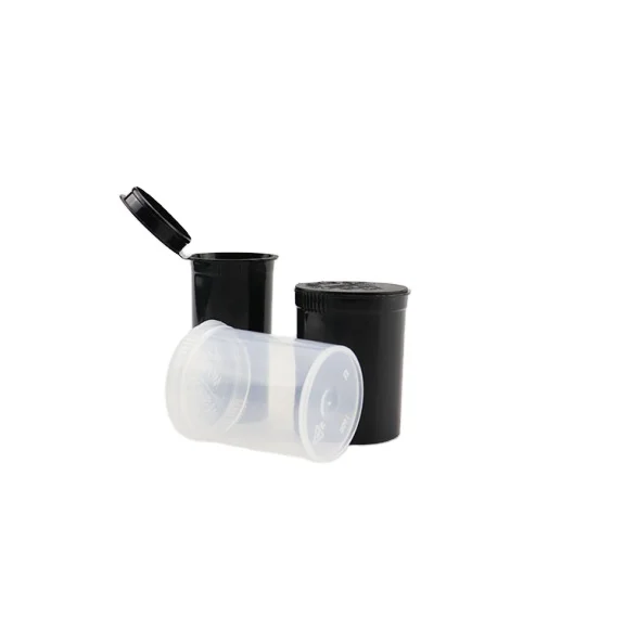 Custom Child 13 19 30 60 Dram PP Bottle Pop Top Tube Round Plastic Bottle Factory Direct Sale Child Resistant Plastic Tube