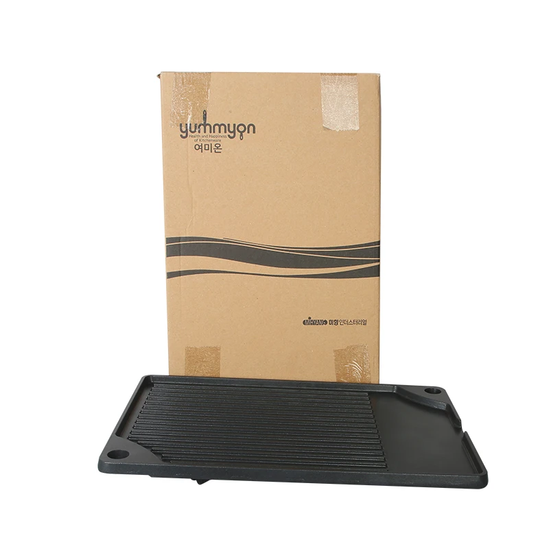Outdoor Gas Stove Rectangle Reversible Barbecue Griddle Plate Aluminum Alloy Medical Stone BBQ Grill Pan