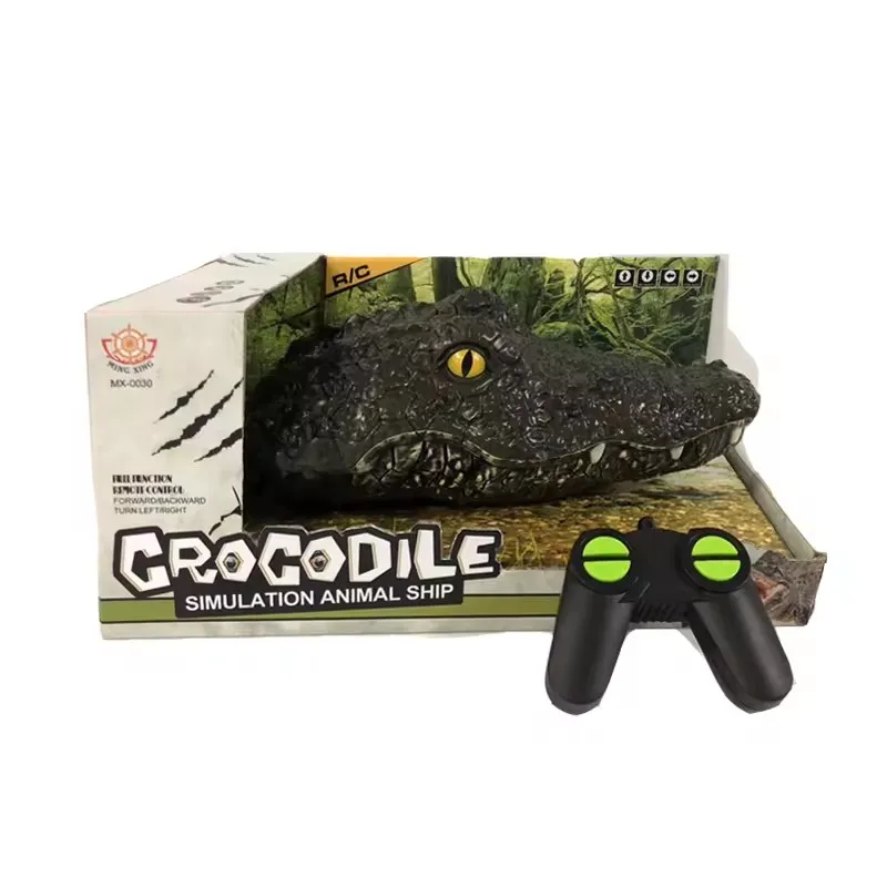 2.4G RC Electric Toys Remote Control Animal Crocodile Simulation RC Alligator Head Boat for Kids Adults Prank