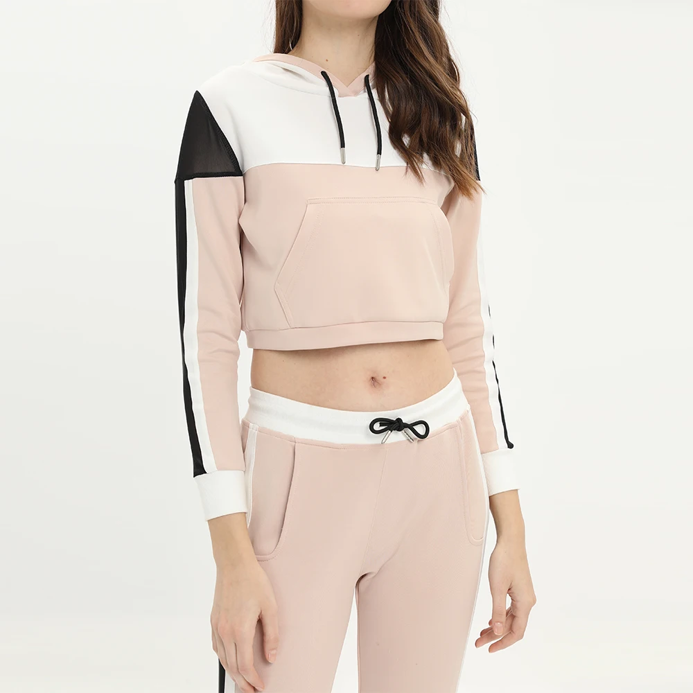 Fashion Women Sweatsuit 2 Piece Set Autumn Casual Slim Crop Tops Hoodies Long Pant Suit Long Sleeves Streetwear Tracksuit