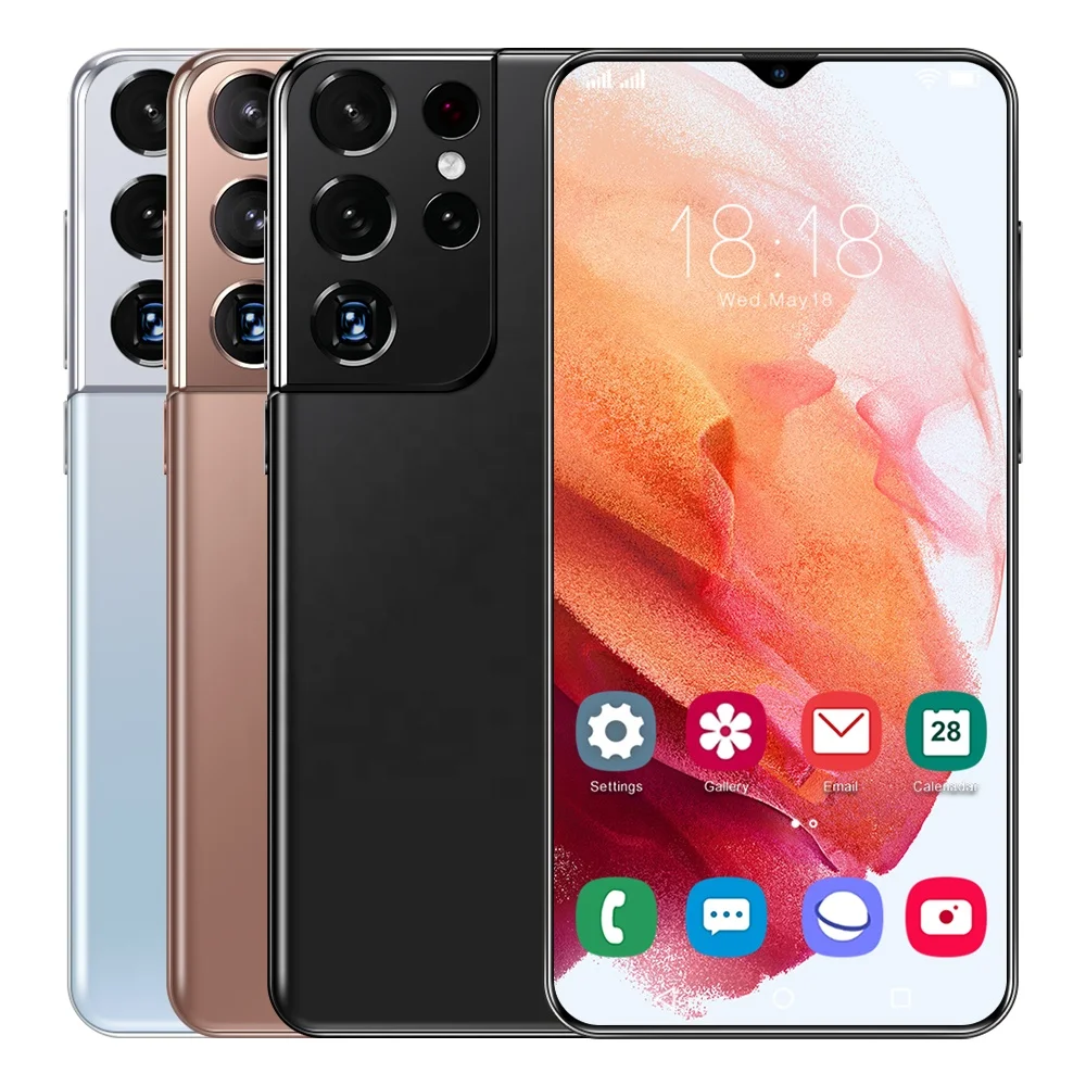 Hot sell S21ultra unlock 6.3inch 16+512gb cell phone 5g mobile phone for samsung galaxy s21ultra 1:1