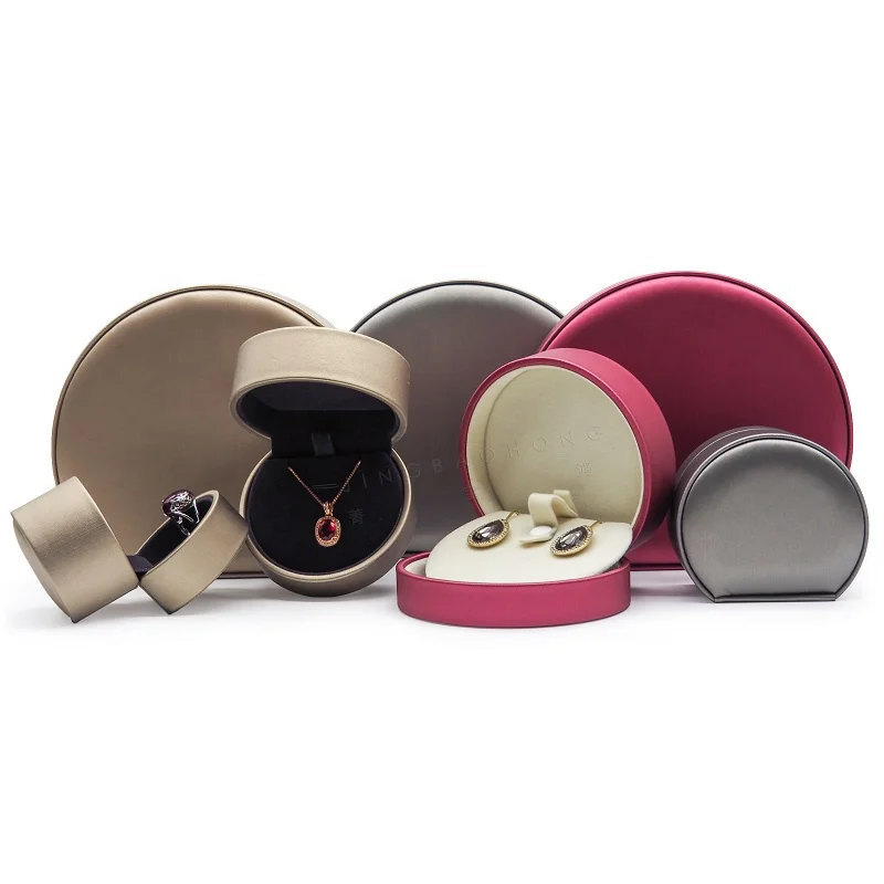 High quality pendant statement jewelry bracelet set box ring packaging jewelry half round gift box