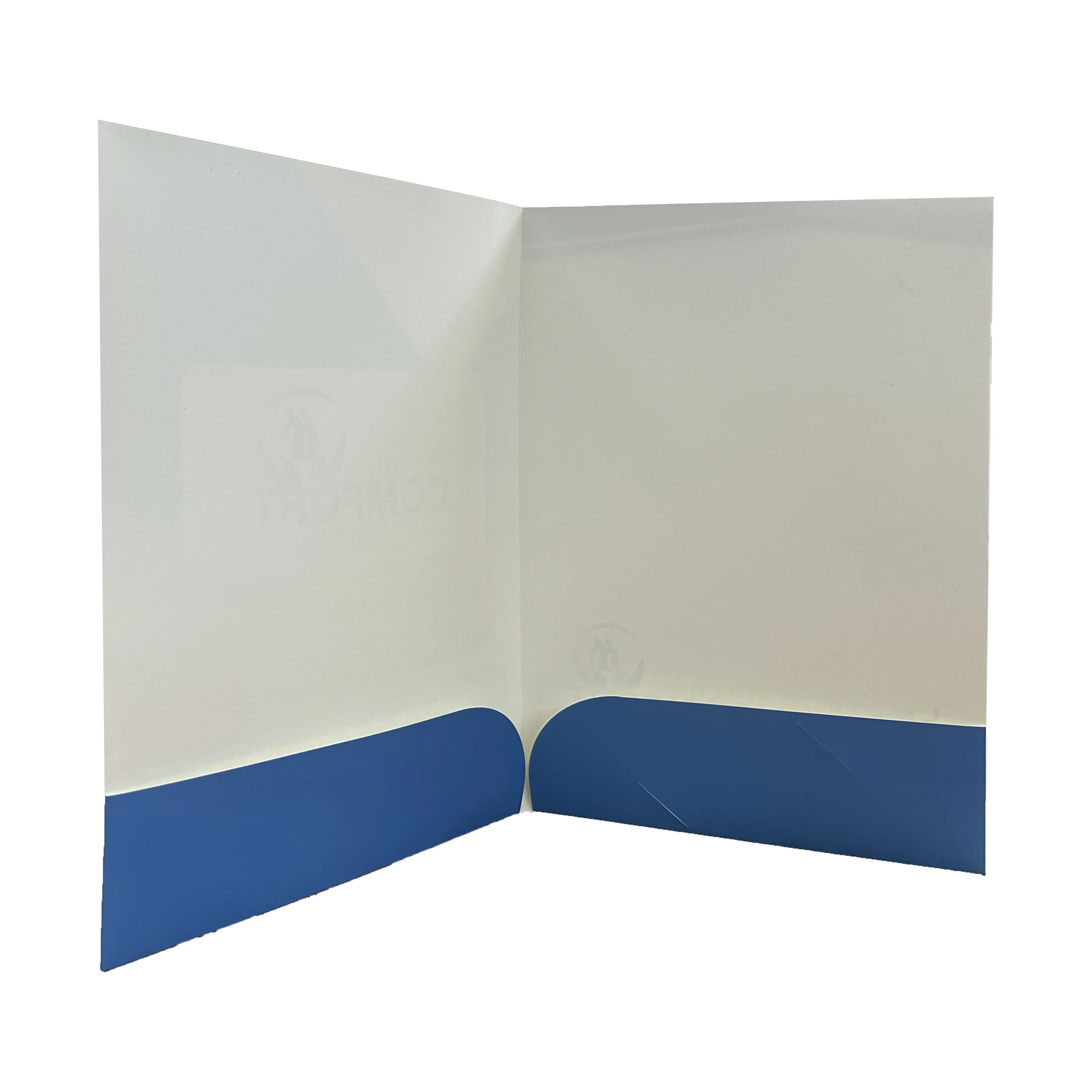 2 Pocket Custom logo Small Business A4 250G paper double-sided laminated full color business card slot folder